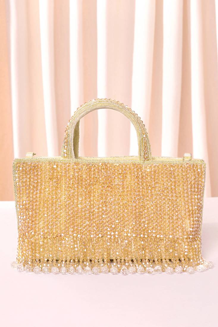 cream beads clutch purse for women girls fancy handmade ethnic handbag bridal clutch