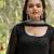 Black faux georgette readymade anarkali suit with embroidery & sequin  work