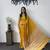 Yellow Color Mirror Work Satin Saree