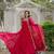 Red faux georgette readymade anarkali suit with embroidery & sequin  work