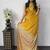 Yellow Color Mirror Work Satin Saree