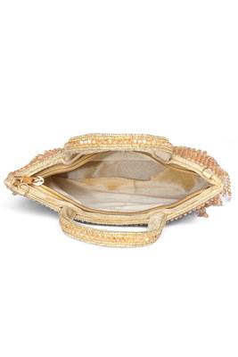 cream beads clutch purse for women girls fancy handmade ethnic handbag bridal clutch 3