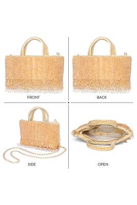 cream beads clutch purse for women girls fancy handmade ethnic handbag bridal clutch 4