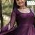 Purple faux georgette readymade anarkali suit with embroidery & sequin  work