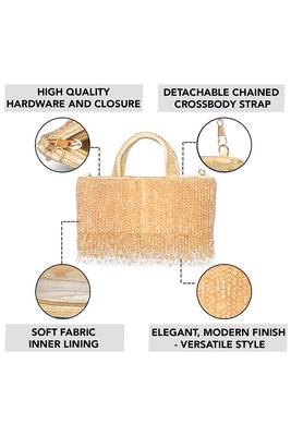 cream beads clutch purse for women girls fancy handmade ethnic handbag bridal clutch 5