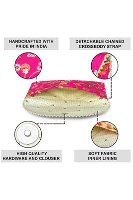 rani pink ethnic embroidered clutch bag for women 2