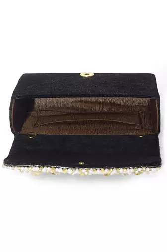 black clutch embellished stylish handcrafted evening purse perfect for women