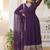 Purple faux georgette readymade anarkali suit with embroidery & sequin  work
