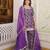 Purple viscose readymade suit with embroidery & zari sequin  work