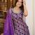 Purple viscose readymade suit with embroidery & zari sequin  work
