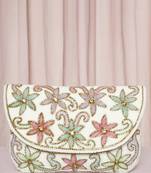 white floral clutch bag ethnic purse for women & girls