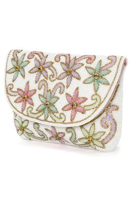 white floral clutch bag ethnic purse for women & girls 2