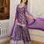 Purple viscose readymade suit with embroidery & zari sequin  work