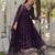 Purple faux georgette readymade anarkali suit with embroidery & sequin  work