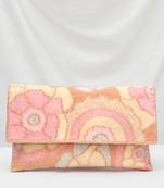 pink floral clutch bag ethnic purse for women & girls