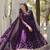 Purple faux georgette readymade anarkali suit with embroidery & sequin  work