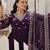 Purple faux georgette readymade anarkali suit with embroidery & sequin  work