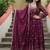 Maroon chinon readymade suit with embroidery & sequin  work