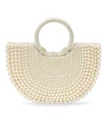 white embellished clutch bag stylish ethnic evening purse for women & girls
