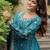 Blue chinon readymade suit with embroidery & sequin  work