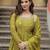 Mustard chinon readymade suit with embroidery & sequin  work