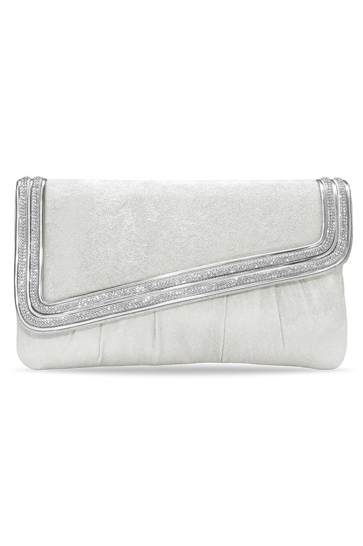 silver trendy clutch bag ethnic evening purse for women & girls