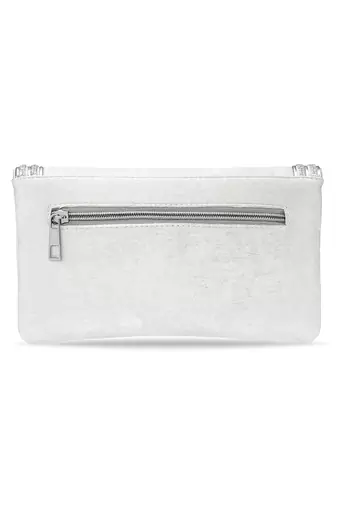 silver trendy clutch bag ethnic evening purse for women & girls