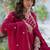Red faux georgette readymade anarkali suit with embroidery & sequin  work