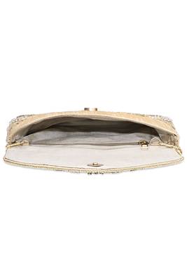 beige embellished clutch bag ethnic purse for women & girls 3