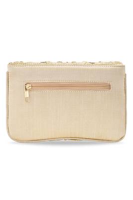 beige embellished clutch bag ethnic purse for women & girls 4