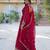Red faux georgette readymade anarkali suit with embroidery & sequin  work