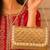 pearl embellished clutch bag for women gold beaded strap wedding festive evening purse
