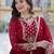 Maroon faux georgette readymade anarkali suit with embroidery & sequin  work
