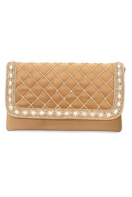 pearl embellished clutch bag for women gold beaded strap wedding festive evening purse 3