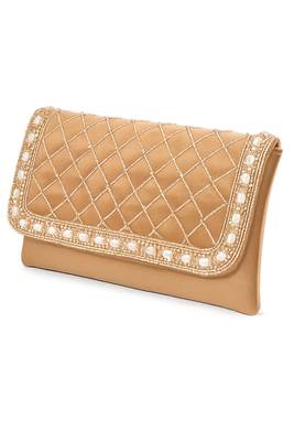 pearl embellished clutch bag for women gold beaded strap wedding festive evening purse 4