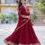 Maroon faux georgette readymade anarkali suit with embroidery & sequin  work