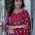 Red cotton readymade anarkali suit with floral printed work