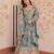 Blue silk readymade anarkali suit with embroidery & sequin  work