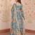 Blue silk readymade anarkali suit with embroidery & sequin  work