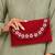 maroon velvet sequin beaded clutch bag for women embellished wedding festive evening purse