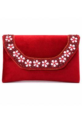 maroon velvet sequin beaded clutch bag for women embellished wedding festive evening purse 3
