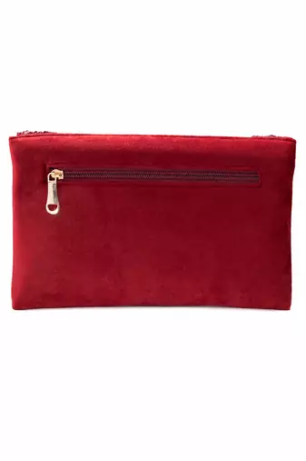 maroon velvet sequin beaded clutch bag for women embellished wedding festive evening purse