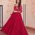 Red faux georgette readymade anarkali suit with embroidery & sequin  work