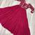 Red faux georgette readymade anarkali suit with embroidery & sequin  work
