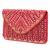maroon sequin bead embroidered leaf pattern clutch bag for women wedding festive evening purse