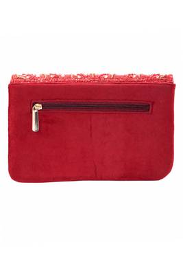 maroon sequin bead embroidered leaf pattern clutch bag for women wedding festive evening purse 5