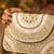 white sequin bead embroidered mandala clutch bag for women festive evening purse