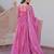 Pink silk readymade anarkali suit with embroidery & sequin  work