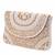 white sequin bead embroidered mandala clutch bag for women festive evening purse
