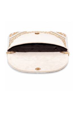 white sequin bead embroidered mandala clutch bag for women festive evening purse 5